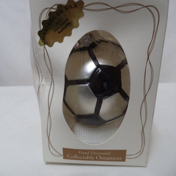 Other - Masters on Silk Krebs Christmas Soccer Ball Ornament glass hand painted NEW NIB